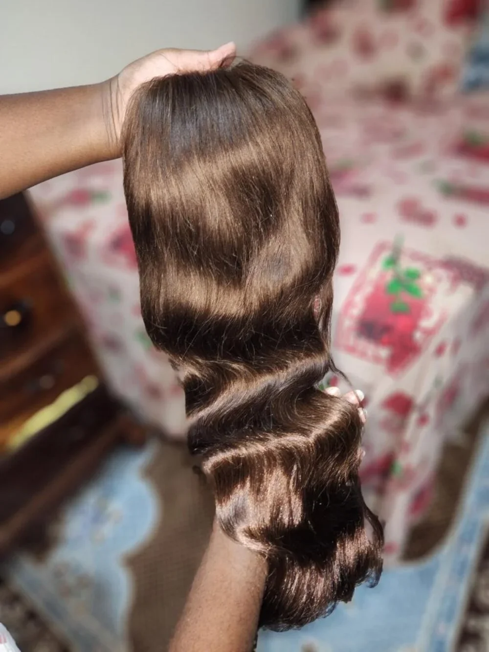 Human Chocolate Brown 24 Inch Hair Wavy Wig 13x4 Body Wave HD Lace Front
